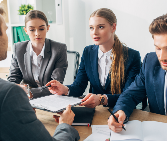 team of lawyers are discussing something